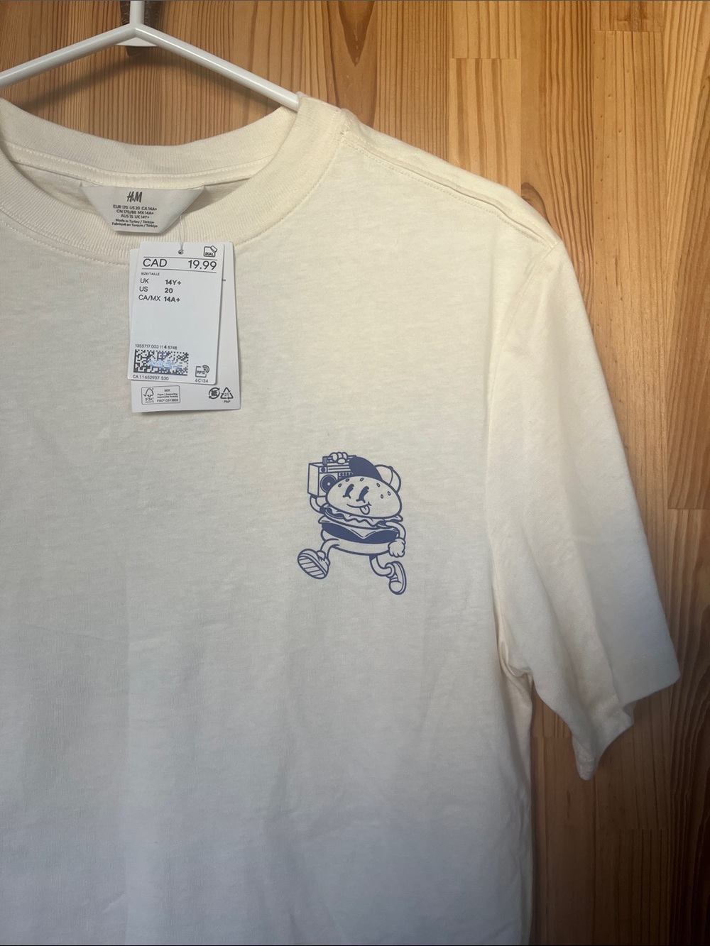 H&M Cream Short-Sleeve Graphic Tee (size 14+) - Picture 3 of 6